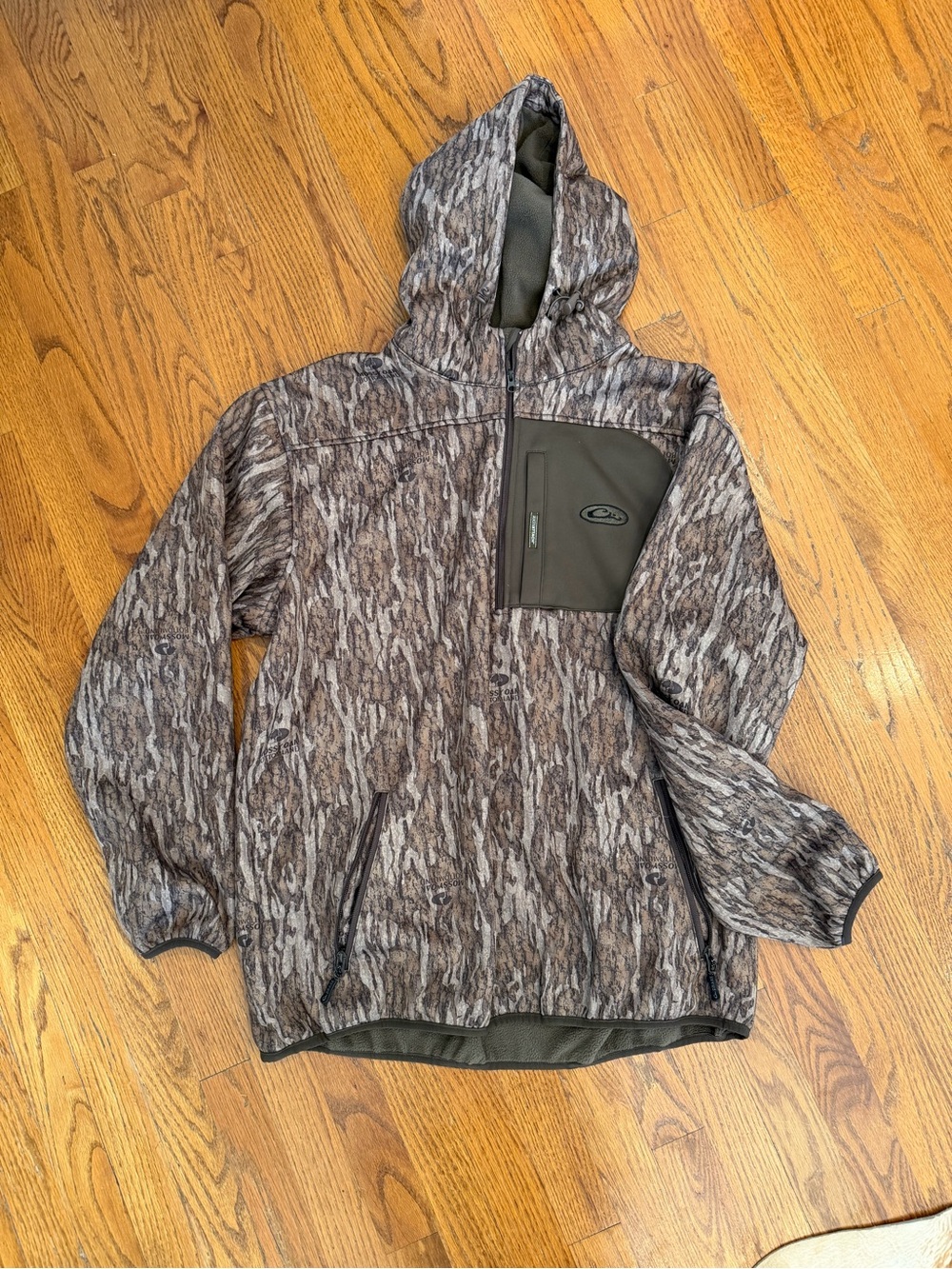 Drake Brown and Gray Camouflage Hooded Jacket